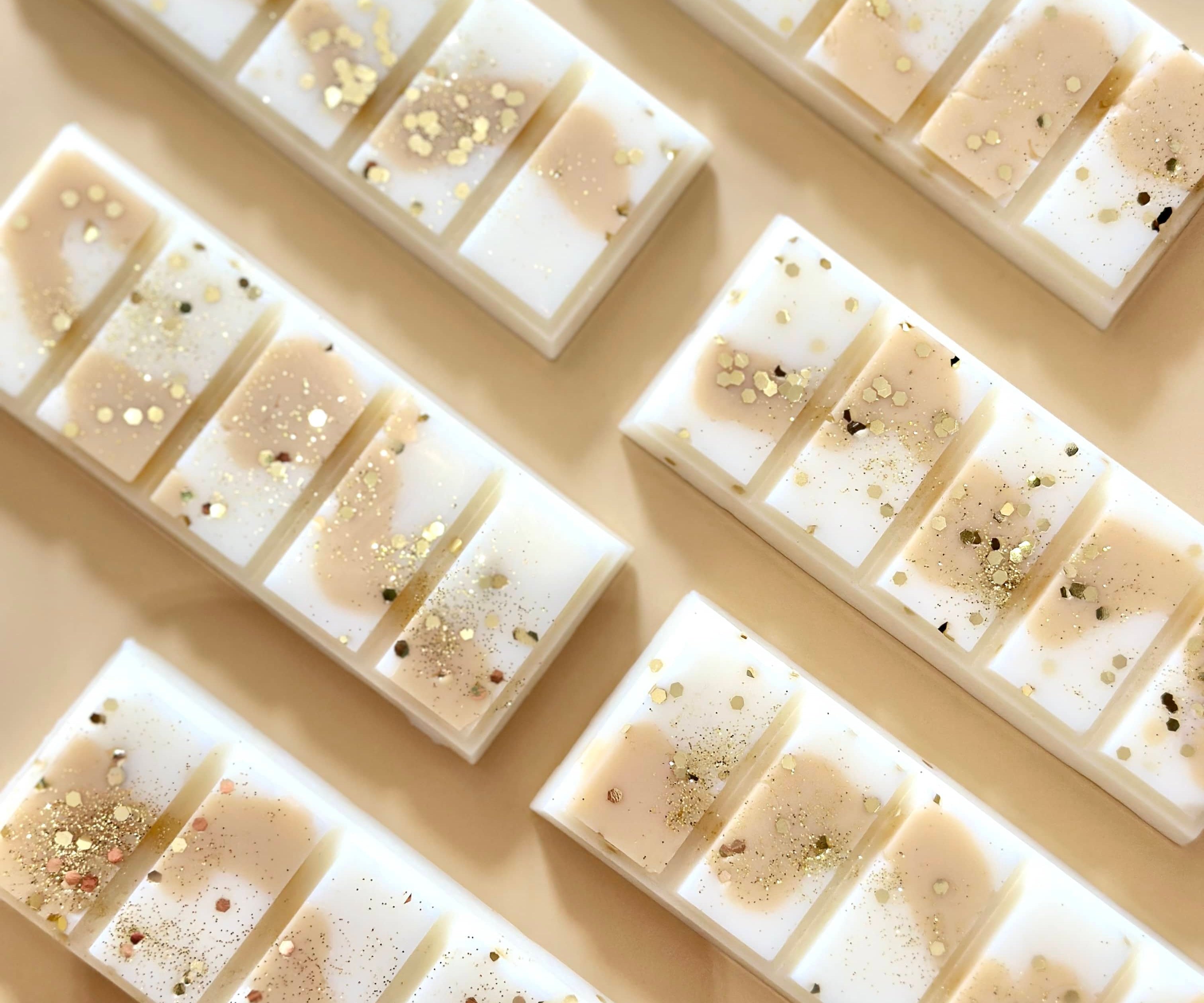 Caitlin Louise Collection's Vanilla Caramel Soy Wax Melt Snap Bar - flat lay