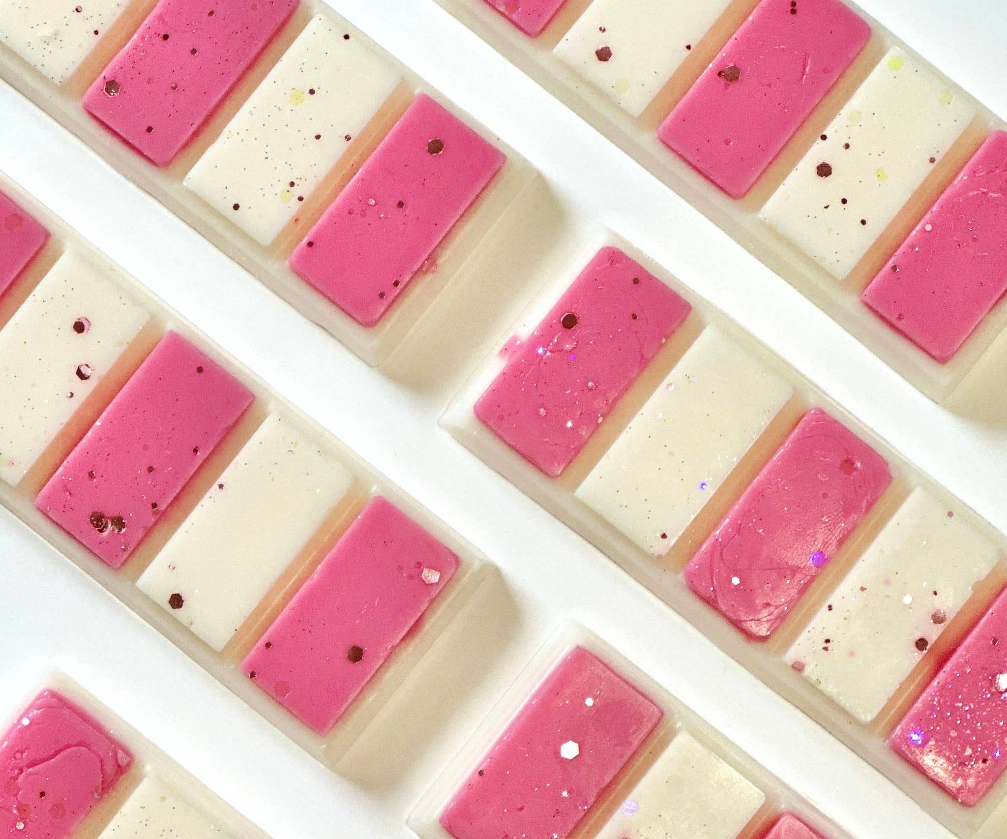 Caitlin Louise Collection's Champagne and Strawberries Soy Wax Melt Snap Bars - flat lay