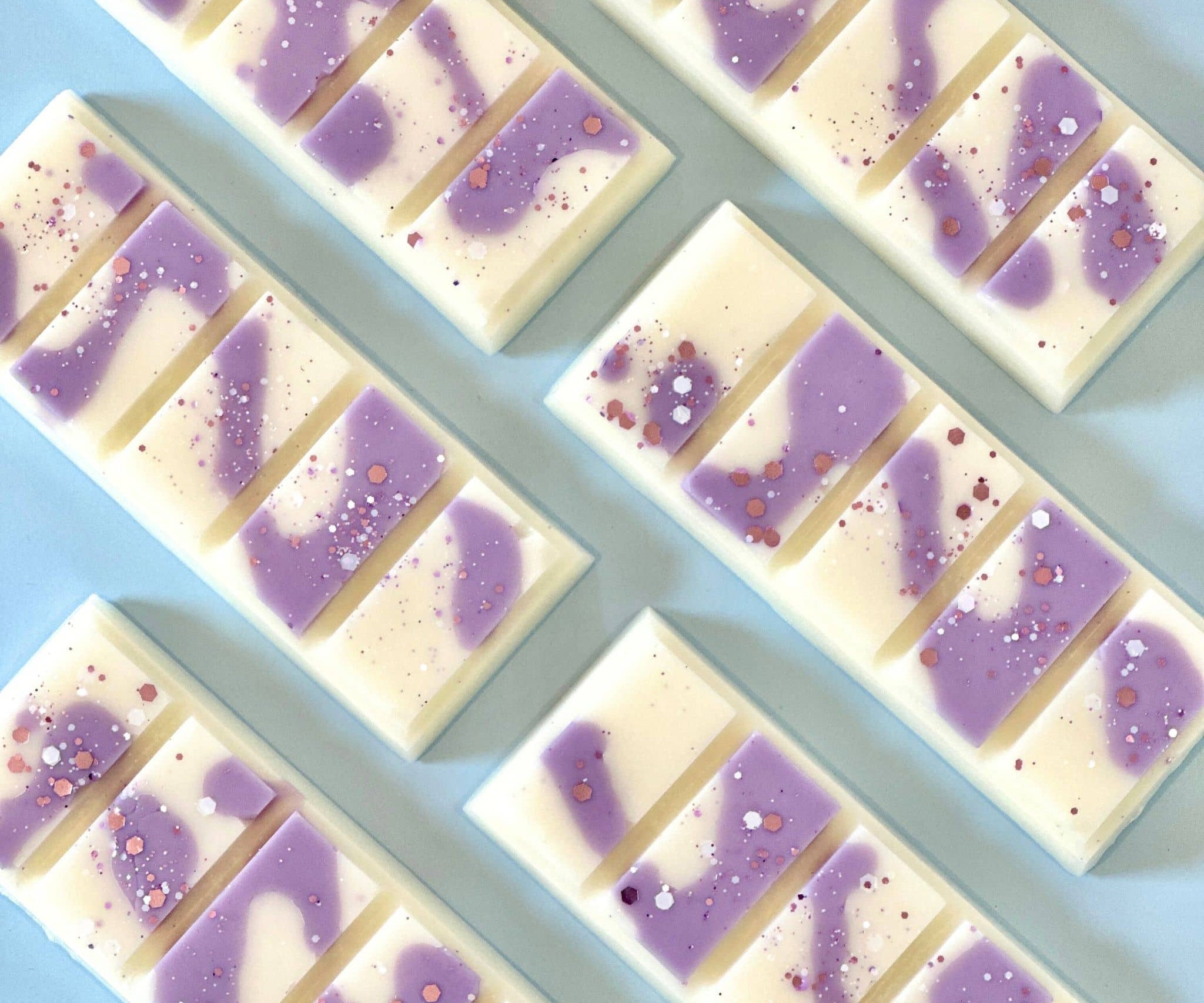 Caitlin Louise Collection's Black Raspberry and Vanilla Soy Wax Melt Snap Bar - flat lay