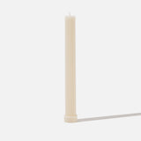 Tall ribbed pillar candle - white background