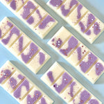 Caitlin Louise Collection's Black Raspberry and Vanilla Handcrafted Soy Wax Melt Snap Bar - flat lay