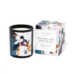 Caitlin Louise Collection Magnolia and Velvet Peach Artist Candle - white background
