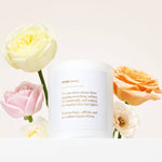 Caitlin Louise Collection Mum Scented Candle - styled with flowers in background