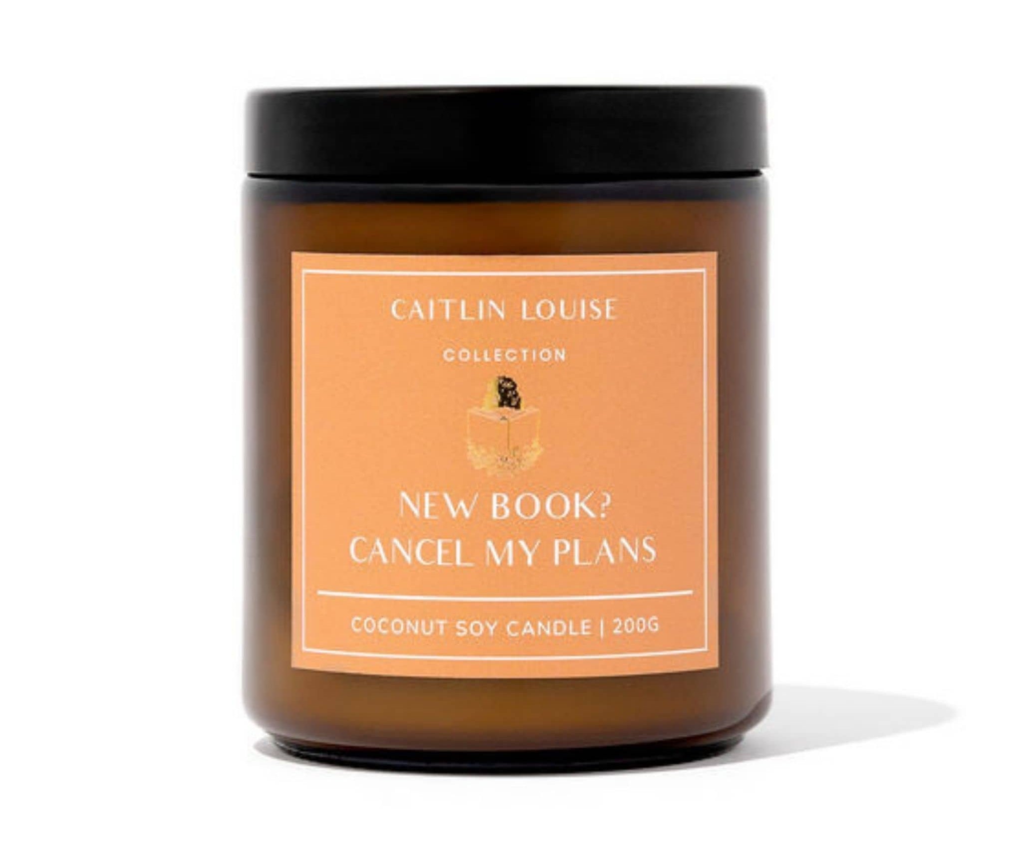 Candle with a label on a white background