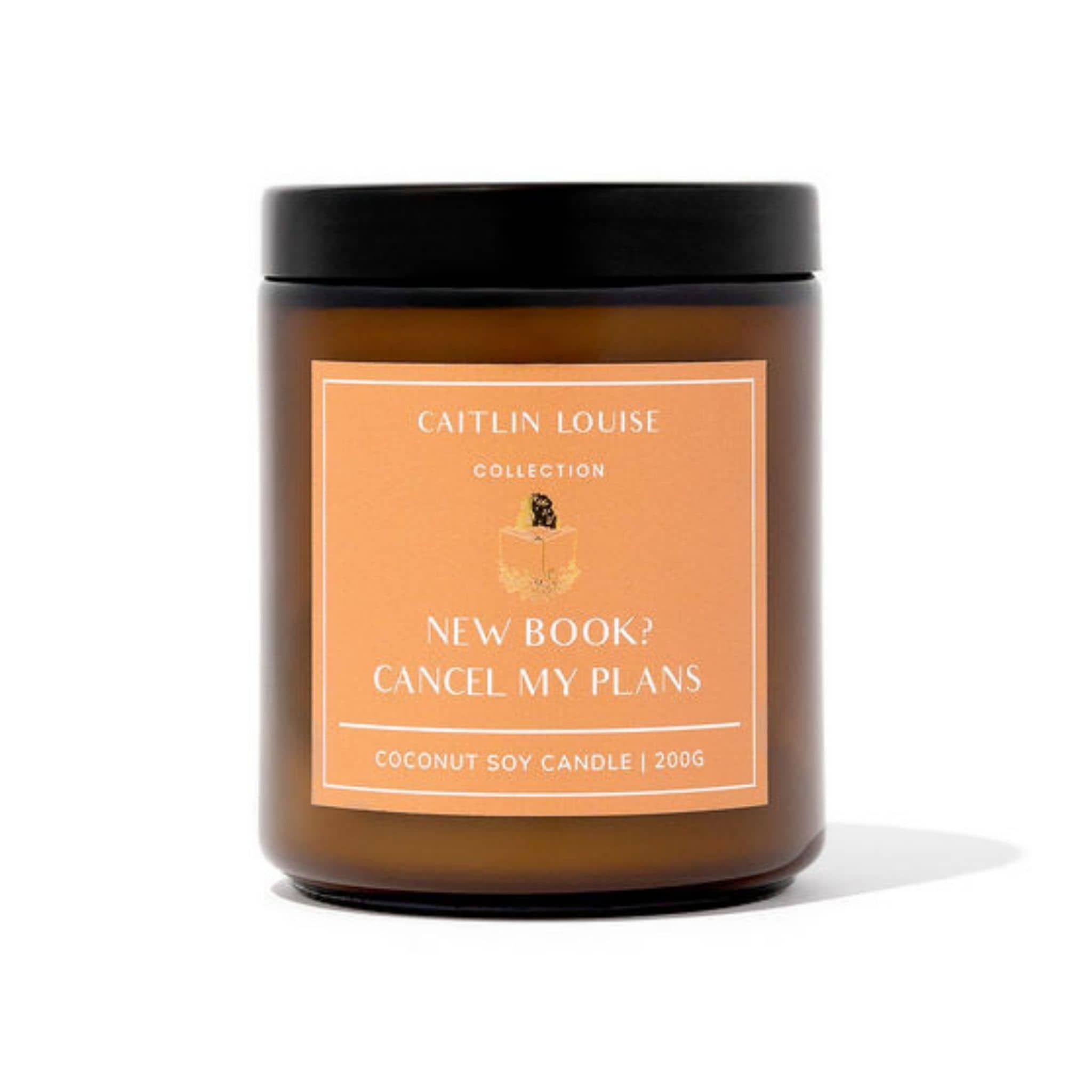 Candle with a label on a white background