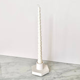 Ribbon twisted taper candle in holder