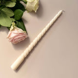 Ribbon Twist Taper Candle - flay lay