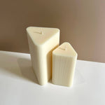 Caitlin Louise Collection Stria Pillar Candles - birds eye view