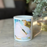 Caitlin Louise Collection's Wood Sage and Sea Salt candle - styled on coffee table