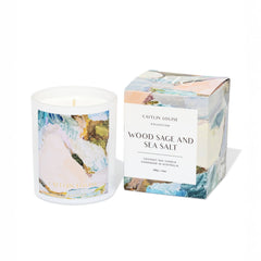 Caitlin Louise Collection Wood Sage and Sea Salt Artist Candle - white background